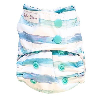 blue stripe newborn reusable cloth nappy #color_blue-lagoon