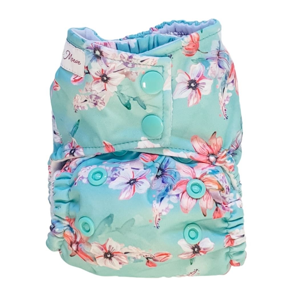 blue orchid flower reusable premature baby nappy #color_mabel