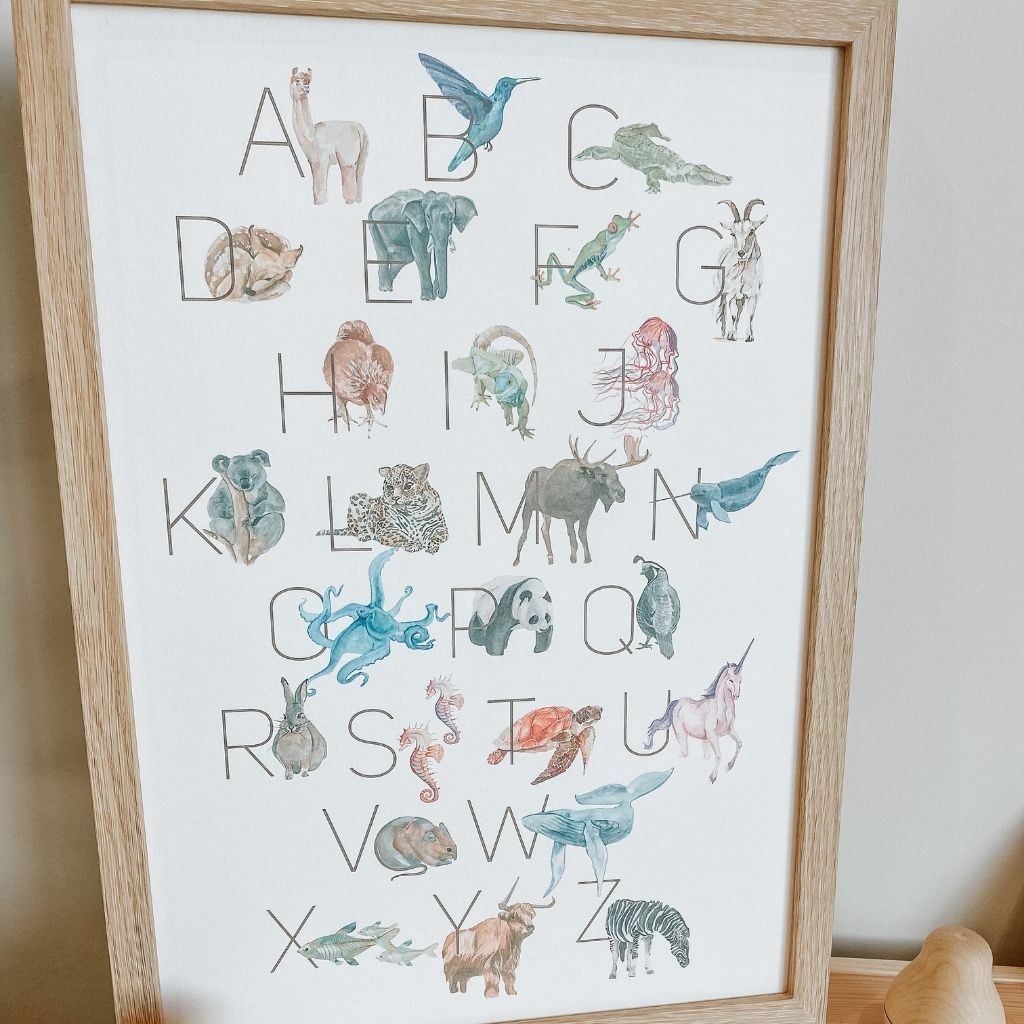 Alphabet Nursery & Playroom Wall Art Print | Ella & Maeve