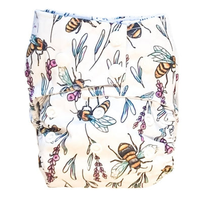 bee and lavendar inspired reusable cloth nappy print #color_bees-knees